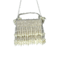 Rajwada Silver Suede Embellished Clutch For Women