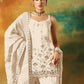 Rajwada White Georgette Embroidered Semi-Sitched Kurta Set For Women