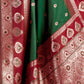 Rajwada Green Silk Blend Solid Saree For Women