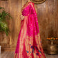 Rajwada Dark Pink Silk Blend Woven Pithani Saree For Women
