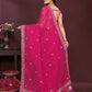 Rajwada Pink Georgette Solid Saree For Women