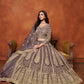 Rajwada Purple Net Embroidered Semi-Stitched lehenga For Women
