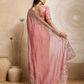 Rajwada Peach Chiffon Embroidered Saree For Women