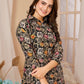Rajwada Black Rayon Floral Printed Semi-Stitched Co-Ord Set For Women