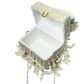 Rajwada Silver Suede Embellished Clutch For Women