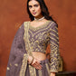 Rajwada Purple Net Embroidered Semi-Stitched lehenga For Women