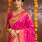 Rajwada Dark Pink Silk Blend Woven Pithani Saree For Women