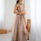 Rajwada Beige Net Embellished Semi Stitched Lehenga For Women