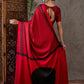 Rajwada Red Silk Blend Printed Elegant Saree For Women