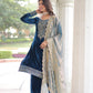 Rajwada Dark Blue Velvet Embellished Kurta Set For Women