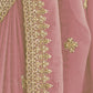 Rajwada Pink Georgette Crush Embellished Elegant Saree For Women