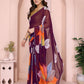 Rajwada Mauve Georgette Printed Saree For Women