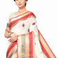 Rajwada White Silk Blend Embellished Saree For Women