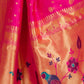 Rajwada Dark Pink Silk Blend Woven Pithani Saree For Women