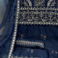 Rajwada Blue Organza Embroidered Semi-Sitched Kurta Set For Women