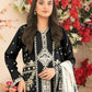 Rajwada Black Cotton Blend Embroidered Semi Stitched Kurta Set For Women