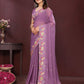 Rajwada Lavender Georgette Solid Saree For Women