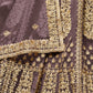 Rajwada Purple Net Embroidered Semi-Stitched lehenga For Women