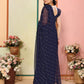 Rajwada Navy Blue Georgette Embellished Saree For Women