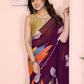 Rajwada Mauve Georgette Printed Saree For Women