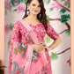 Rajwada Pink Cotton Linen Woven Printed Saree For Women