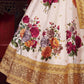 Rajwada Off-White Art Silk Printed Semi-Stitched lehenga For Women