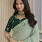 Rajwada Light Green Georgette Embroidered Elegant Saree For Women