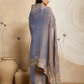 Rajwada Dusty Blue Chiffon Embroidered Saree For Women
