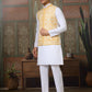 Rajwada White Silk Blend Plain Stitched Kurta Set For Men