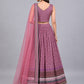 Light Mauve Cotton Blend Printed Lehenga