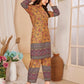 Rajwada Mustard Rayon Printed Semi-Stitched Co-Ord Set For Women