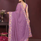 Rajwada Lavender Georgette Solid Saree For Women