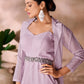 Rajwada Lavender Organza Embellished Stitched Jumpsuit For Women
