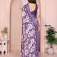 Rajwada Purple Georgette Floral Print Saree For Women