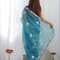 Rajwada Blue Net Sequins Embroidered Saree With Unstitched Blouse For Women