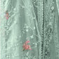 Rajwada Sky Blue Organza Embroidered Semi Stitched Kurta Set For Women