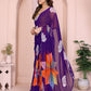 Rajwada Purple Georgette Printed Saree For Women