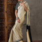 Rajwada Cream Silk Blend Printed Elegant Saree For Women
