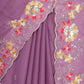 Rajwada Lavender Georgette Solid Saree For Women