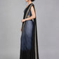 Grey Silk Blend Embellished Saree