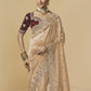 Rajwada Beige Tissue Embellished Saree For Women