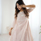 Rajwada Light Pink Organza Embroidered Stitched Kurta Set For Women