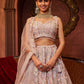Rajwada Light Lavender Georgette Embroidered Semi Stitched Lehenga For Women