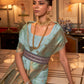 Rajwada Green Silk Blend Woven Saree With Unstitched Blouse for Women