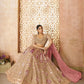 Rajwada Beige Banarasi Silk Embroidered Semi-Stitched Lehenga For Women
