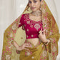 Rajwada Mustard Embroidered Silk Blend Saree With Unstitched Blouse For Women