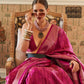 Rajwada Pink Organza Woven Saree With Unstitched Blouse for Women