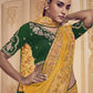 Rajwada Yellow Satin Embroidered Elegant Saree For Women