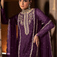 Rajwada Wine Georgette Embroidered Semi-Stitched Kurta Set For Women