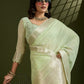 Rajwada Pista Green Silk Blend Woven Checked Saree For Women
